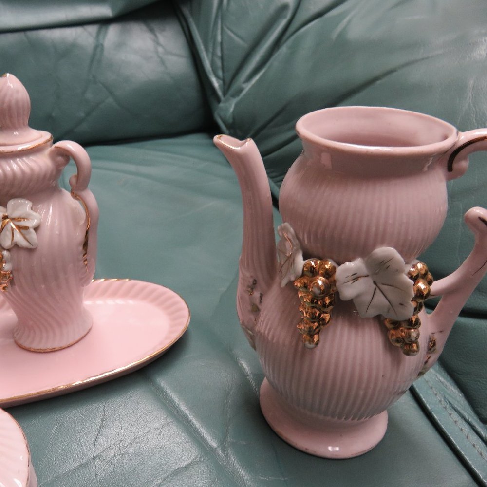 6 PC ANTIQUE PINK JAPAN NUMBERED SET/52/264/VANITY - Picture 4 of 8
